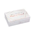 Pop Fizz Designs Cardboard Maid Of Honor Proposal Box|1 Pack|Maid Of Honor Box|Maid Of Honor Proposal Gift|Modern Marble Design,White