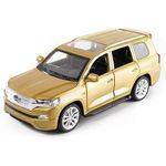 DEUSON ECOM 1:32 Diecast Land Cruiser Toy Car for Kids Metal Car Light Sound Pull Back Openable Door