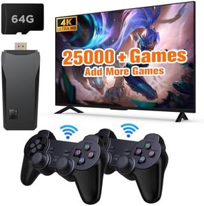 Wireless Retro Game Console with 25000 Games, Plug and Play Video Game Console for TV, Portable Game Console Stick 4K HDMI-Output, Game Emulator Console with Game System