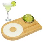 CPOTAM Margarita Salt Rimmer Set, Bamboo Margarita Rimmer Set with Bowl & Room for Margarita Accessories, Margarita Sugar Rimmer for Cocktails, for up to 4.7" Rims