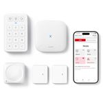 X-Sense Smart Home Security Systems, Wireless alarm systems, Works with Alexa, Supports Mobile App Alerts, Includes 1 Base Station, 2 Door Alarms, 1 Motion Alarm, 1 Keypad, AS05