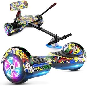 Scooter with Seat Attachment for Kids Adults, 6.5'' 8.5''Balancing Scooter with Bluetooth Speakers & Colorful LED Light with kart
