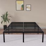 Homdock Upgrade Cal King Size Bed Frame-16 Inch Metal Platform Mattress Foundation/Sturdy Strong Steel Structure 3500 lbs Heavy Duty/Noise Free/None Slip/No Box Spring Needed/Black Finish