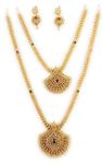 AFJ GOLD Copper Gold Plated and Ruby Necklace for Women & Girls (Yellow)