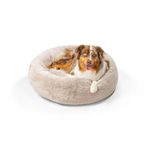 Best Friends by Sheri SnuggleSoft Faux Fur Calming Donut Bed for Dogs, Brown, Medium, 30" x 30"