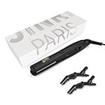 JINRI Professional Ceramic Tourmaline Ionic Flat Iron Hair Straightener & Curls,Dual Voltage,Black