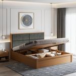 Wakefit Bed | 3 Yr Warranty | King Size Bed, Hydraulic Storage & Foam-Cushioned Upholstery Headboard, Density: 680–750 kg/m³, Termite & Borer Resistant, Fits Mattresses Up to 8 inches(Eclipse78x72-UT)