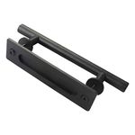 IFOYO Barn Door Handles, Stainless Steel Sliding Door Handles Push and Pull Set Handle Hardware Set for Barn Doors, Closet Doors, Garden Sheds, Black