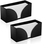 2Pack Paper Towel Dispenser Countertop Black Acrylic Paper Towel Holder for Bathroom Folded Paper Towel Dispenser Clear Trifold Napkin Holder for Z-fold, C-fold, MultiFold Trifold - Home Kitchen