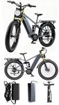 Rexhan 26” Electric Bike, 26 Inch E Hybrid Bike, 48V 20AH Removable Battery, Powerful Motor, Throttle, Dual Suspension, Hydraulic Brakes, 60-80 KM Range, Aluminium Frame, Cruise Control, Headlight