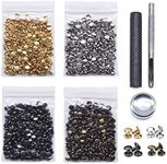 400 Sets Leather Rivets, Double Cap Rivet Tubular 4 Colors Metal Studs with Fixing Tools for DIY Leather Craft/Clothes/Shoes/Bags/Belts Repair Decoration (5x5mm)