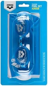 Arena Boys' Children's Swimming Goggles and Swimming Cap Set Blue Clear Blue White One Size