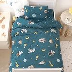 Crib Bedding Set, Nursery Bed Set for Boys and Girls, 3-Piece Todddler Including Crib Fitted Sheet, Duvet Cover, Pillowcase