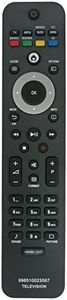 996510023587 Télécommande de Remplacement pour Philips TV 32PFL7864H/12 42PFL7864H/60 42PFL7864H/12 19PFL5404H/12 37PFL5604H/10 47PFL7404H/12 32PFL5404H/10 22PFL5604H/12 52PFL7404H/60 32PFL8404H/12