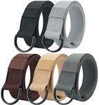 Ginwee 5-Packs Canvas Belt Web Fabric Casual Belt with Double D-ring for Men Women