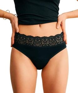 ooia Slip Strong Perioden Unterwäsche für Starke Blutung Schwarz (Größe 36)