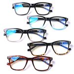 SIGVAN 5 Pack Blue Light Blocking Reading Glasses for Women Men, Quality Spring Hinges Computer Glasses Anti UV Readers (5 Mix, 0.75)