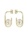 Ted Baker London Peritta Statement Pearl Hoop Earrings For Women (Gold/Pearl)