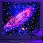 Psyhilar Blacklight Posters for Adults and Teens, Space Galaxy Backdrop UV Reactive, Black Light Tapestry for Boys Room (91 x 71 Inches)