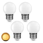 4 Pack G40 1.5W(20W Equivalent) LED Light Bulb,Low Watt E26 Standard Base Small Globe Light Bulbs for Bathroom Vanity Light,Porch,Night Light,Outdoor String Lights,110v Non-dimmable Warm White 2700K