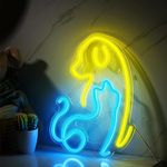 VVWV Cat and Dog Neon Sign Light LED Strip for Wall Bedroom Home Decoration Boys Mens (L x H 12 x 7 Inch)