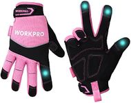 WORKPRO Safety Work Gloves, Pink Wo