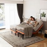 Split King Adjustable Bed Frame with Mattress - 14” Luxury Hybrid Mattress, Smart APP Contorl, Massage, Zero Gravity, Anti-Snore, 5 Minutes Installation, Head and Foot Incline, Medium Soft, Split King