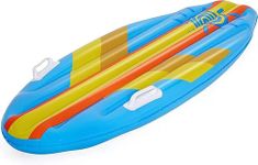 Kids Inflatable Body Board Ride on Surf Board Surfing Wave Rider Pool & Beach Toy With Handles (Blue)