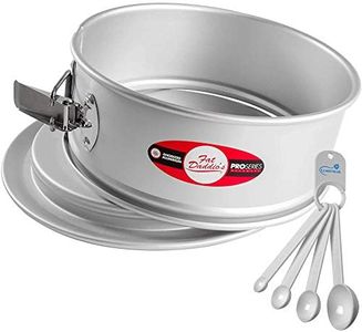 Lumintrail Fat Daddios Aluminum Springform Cake Pan, 10 x 3 Inch, Anodized Aluminum with a Measuring Spoon Set