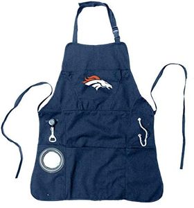 Team Sports America NFL Denver Broncos Ultimate Grilling Apron | Bottle Opener and Insulated Beverage Holder | Heavy Duty Durable Cotton Canvas 300 GSM | Machine Washable | Adjustable Straps