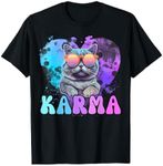 Cute Funny Cat Lover Heart Shape Karma T-Shirt