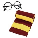 IGMaryBox Tee-Mo Hogwarts School of Magic Cosplay Scarf with Glasses Frame (Gryffindor College)