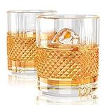 veecom Whiskey Glasses, Crystal Whiskey Glass 10oz, Set of 2 Old Fashioned Rocks Glasses, Bourbon Glass for Cocktail, Scotch, Liquor, Whiskey Gift for Men