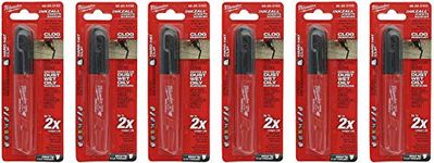 Milwaukee 48-22-3103 Inkzall Chisel Tip Multi Surface Jobsite Marker w/Water, Oil, and Dust Resistance, 6 Pack