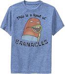 Nickelodeon Little, Big Spongebob Squarepants Barnacles Boys Short Sleeve Tee Shirt, Royal Blue Heather, Small