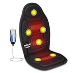 Snailax Memory Foam Massage Cushion, Back Massager with Heat,6 Vibration Massage Nodes, 2 Heat Levels, Massage Chair Pad for Home Office, Gifts for Men Women