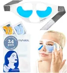 MyHalos Patented Eye Ice Pack for Puffy Eyes Set - Under Eye Masks for Dark Circles and Puffiness- 24 Eye Patches for Wrinkles - Under Eye Ice Pack With Under Eye Patches - Cold Eye Mask for Puffiness