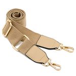 DEVPSISR Wide Shoulder Purse Strap Replacement Adjustable Belt Canvas Bag Crossbody Handbag, Leather buckle-Light Coffee, 51inch