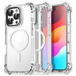 AICase Bounce Case Compatible with iPhone 16 Pro Max Compatible with Mag Safe Clear, Magnetic [Non-Yellowing] [21.3 FT Military Drop Protection] Magnet Protective Cell Phone Cover