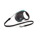 Flexi Black Design Cord Blue Small 5m Retractable Dog Leash/Lead for dogs up to 12kgs/26lbs