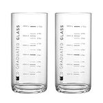 2PCS Glass Measuring Cup, 10 Ounces/ 300 ml Graduated Measuring Cup Shot Glass in Kitchen, High Borosilicate Glass Measure Bowls for Water,Wine, Hot or Cold Liquid, Microwave, Oven Safe (Clear, 1 Cup)