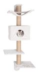 TRIXIE Dayna 59.8-in Wall Mounted Cat Tree with Scratching Posts, Condo, Hammock, and Two Platforms, Greige-Brown