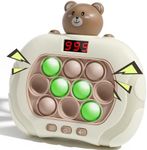 Pop Fidget Kids It Games Toy, Fast Push Bubble Game Console with LED Screen for Kids 8-12, Handheld Quick Push Game, Autism Sensory Toys, Birthday Xmas Gifts for Boys, Girls, Teens, Adults (Bear)