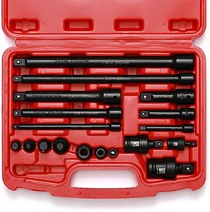 Mayouko 18-Piece Drive Tool Accessory Set, Socket Accessory Set, Includes Socket Adapters, Extensions, Universal Joints and Impact Coupler