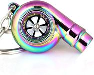 maycom Creative Spinning New Charming Polished Rainbow Turbo Turbocharger Keychain Key Chain Ring Keyring Keyfob,make Whistle Sound