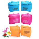 PVC Arm Floaties for Kids 6-12yrs, Inflatable Swim Arm Bands Water Wings Floater Sleeves Swimming Rings Tube Armlets for Kids Toddlers Adults 6 Pack Inflatable Arm Swimmies