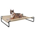 Veehoo Original Cooling Elevated Dog Bed, Outdoor Raised Dog Cots Bed for Large Dogs, Portable Standing Pet Bed with Washable Breathable Mesh, No-Slip Feet for Indoor Outdoor, X-Large, Beige Coffee