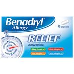 Benadryl Allergy Relief 12 Capsules - Pack of 6