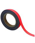 BEAVERSWOOD Magnetic Steel Easy-Wipe Tape - Flexible, Cut-to-Fit, High Visibility Red, 20mm x 10m - Ideal for Non-Magnetic Surfaces in Offices, Garages, Warehouses