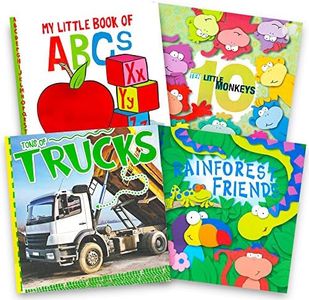 Picture Book Set for Kids Toddlers- 4 Books Featuring Trucks, Tractors, Farm Animals and Forest Friends